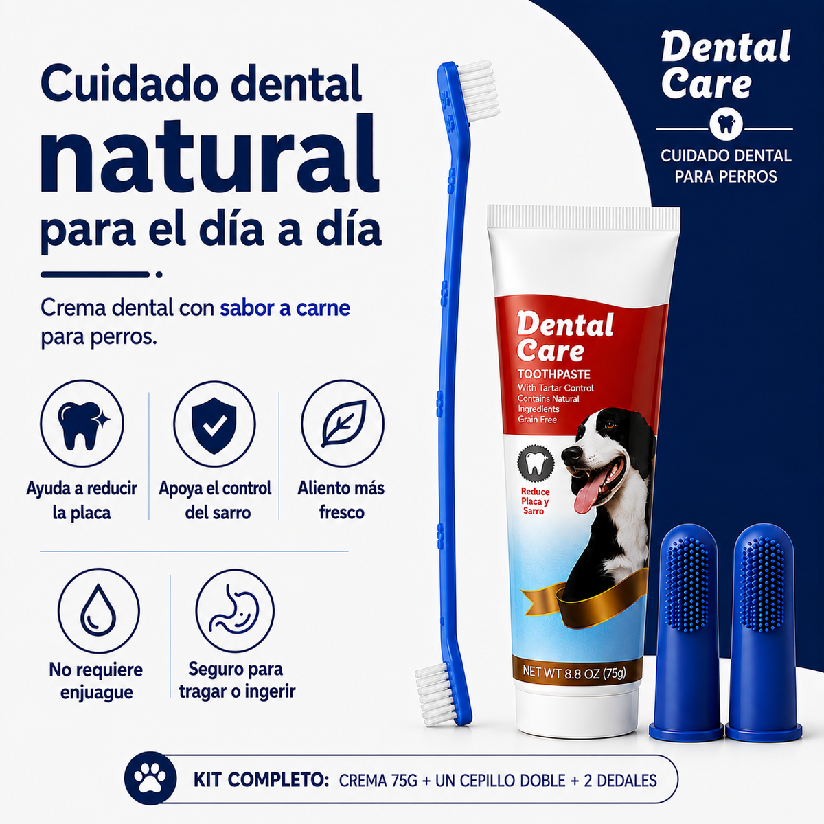 Crema dental para perros y gatos, con sabor a carne 🥩